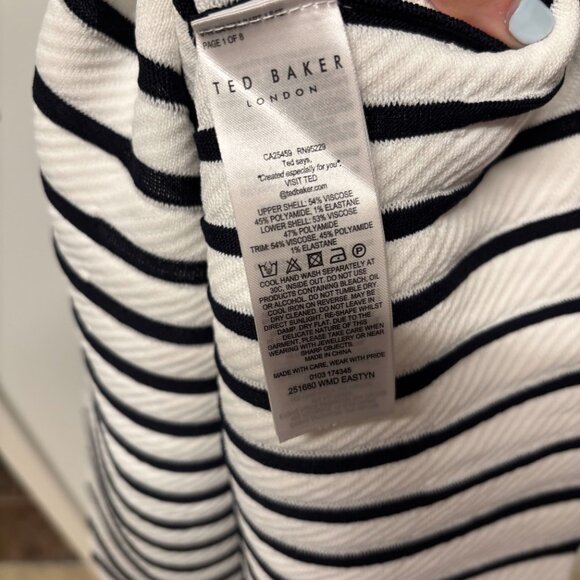 Ted Baker London Womens Mini Dress Eastyn Sleeveless Zip Back White Size 2 - Picture 5 of 5